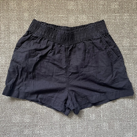 Elastic Waist High Waisted Paper Bag shorts - Picture 1 of 2